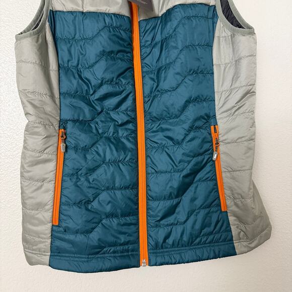 Salesforce Puffer Jacket Vest Womens Small Gray Full Zip Insulated Hexa Custom - Picture 3 of 7